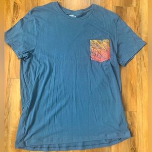 Old Navy Shirt Men’s Blue Soft Washed Crew Neck Pocket Tee